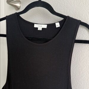 Vince Black Ribbed Tank